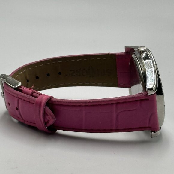 3/$30 Manhattan by Croton Watch Women Silver Tone Pink Leather Band New Battery - Picture 9 of 13